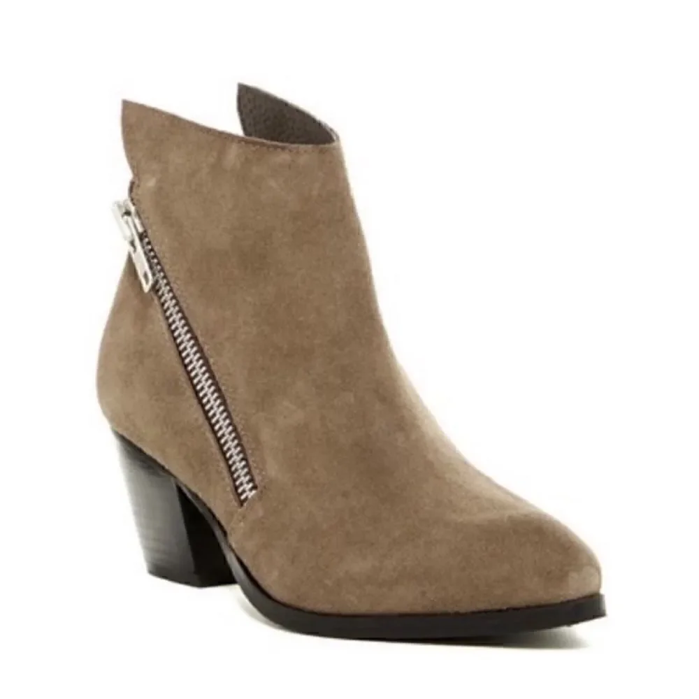 Anthropologie Matisse Frankie Asymmetrical Suede Zip Ankle Bootie